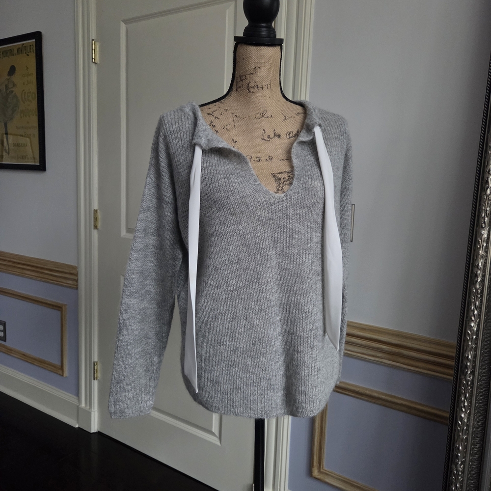 Sezane Gray Crew Neck Sweater